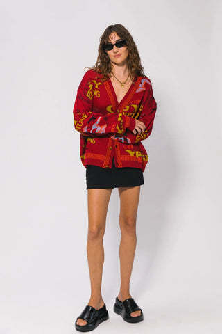 Fortune Teller Cardigan - Red