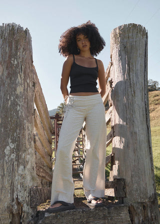 Sofia Wide Leg Pants - Reverb Moonbeam Check