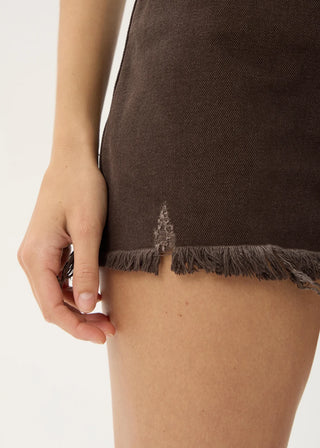 Seventy Three Denim Cut Off Shorts - Washed Coffee