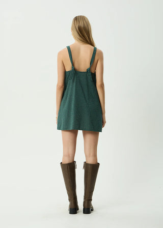 Inka Seersucker Mini Dress - Reverb Pine Check