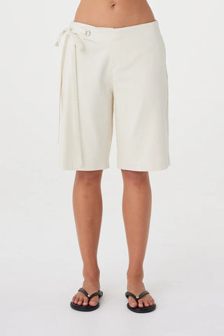 The Lucia Tie Bermuda Short - Bone
