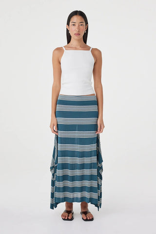 Lex Skirt - Teal Stripe