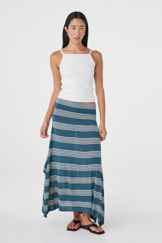 Lex Skirt - Teal Stripe