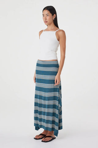 Lex Skirt - Teal Stripe