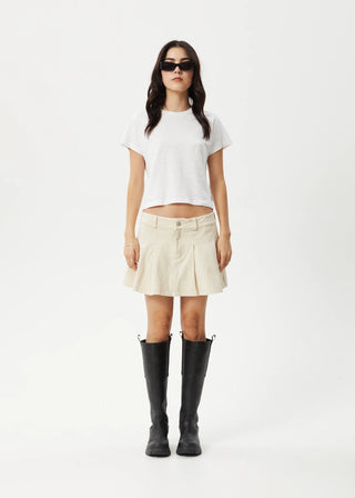 Mika Pleat Mini Skirt - Sand