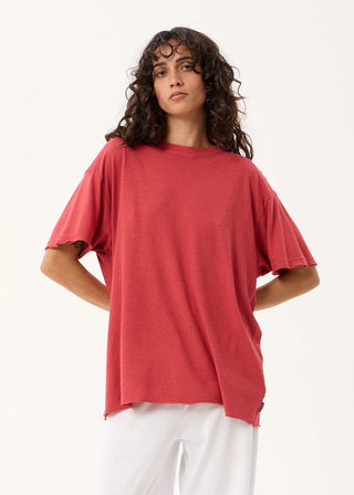 Slay Oversized Hemp Tee - Vintage Cherry