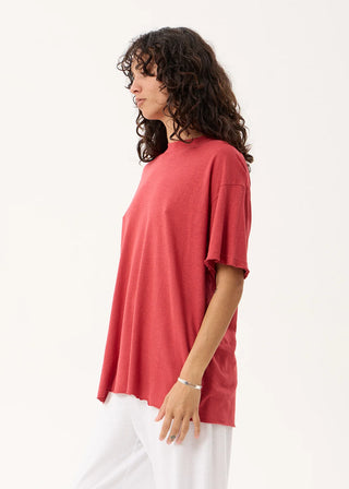 Slay Oversized Hemp Tee - Vintage Cherry