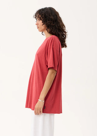 Slay Oversized Hemp Tee - Vintage Cherry