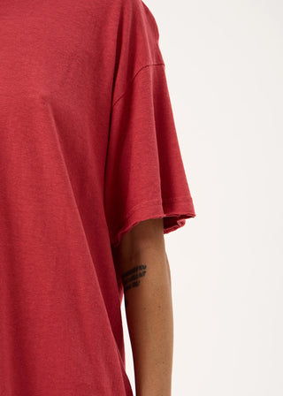 Slay Oversized Hemp Tee - Vintage Cherry