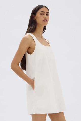 Zoey Twill Mini Dress - Cream