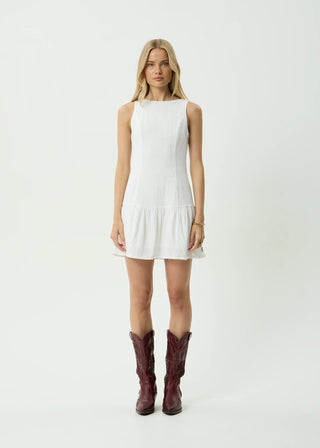 Focus June Seersucker Mini Dress - White