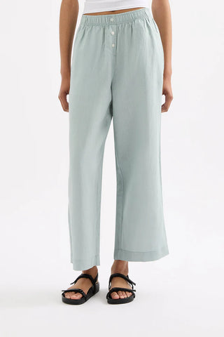 Lounge Linen Crop Pant - Seafoam