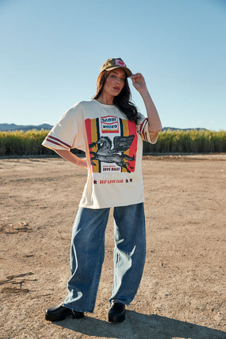 The Very Oversized Sabbi Rodeo Self Love Club Tee - Beige