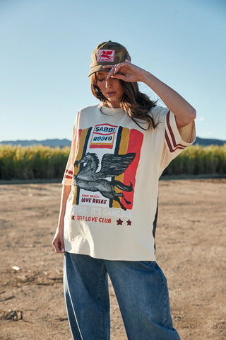 The Very Oversized Sabbi Rodeo Self Love Club Tee - Beige