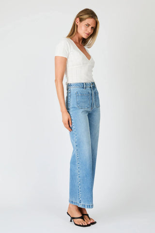 Sailor Wide Leg Cinch Jeans - Lennon Blue