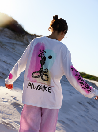 Awake Long Sleeve Tee - White