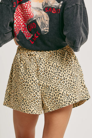 Leopard Drill Mini Short