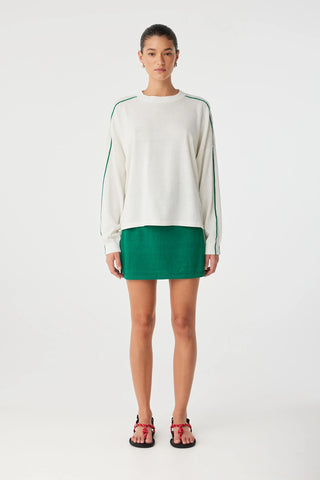 Pippa Long Sleeve - Cream/Palm Green