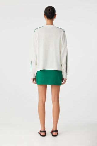 Pippa Long Sleeve - Cream/Palm Green