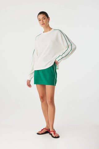 Pippa Long Sleeve - Cream/Palm Green