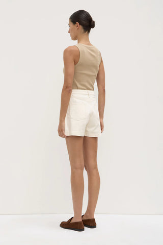 Boxy Denim Short - Ecru