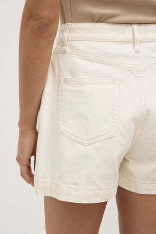 Boxy Denim Short - Ecru