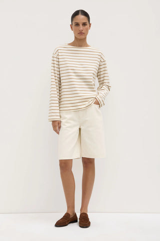 Bonnie Long Sleeve Tee - Tan/Antique White