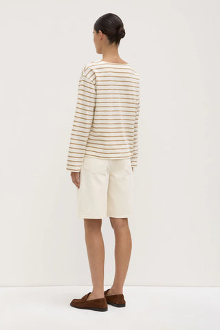 Bonnie Long Sleeve Tee - Tan/Antique White