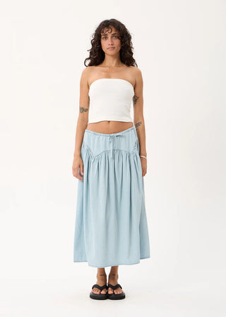 Palmer Chambray Midi Skirt - Light Blue