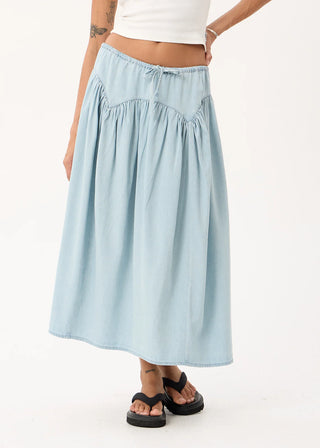 Palmer Chambray Midi Skirt - Light Blue