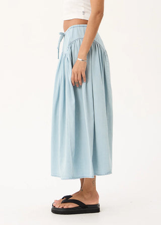 Palmer Chambray Midi Skirt - Light Blue
