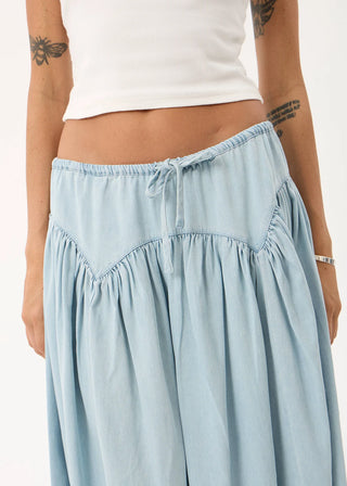 Palmer Chambray Midi Skirt - Light Blue