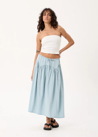Palmer Chambray Midi Skirt - Light Blue
