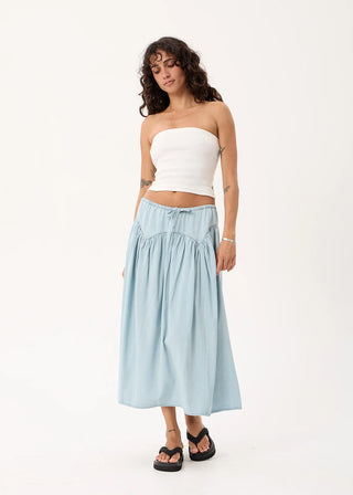 Palmer Chambray Midi Skirt - Light Blue