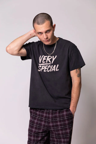 Stacked Logo Tee - Washed Black
