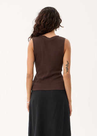 Raine Rib Singlet - Chocolate