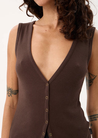 Raine Rib Singlet - Chocolate