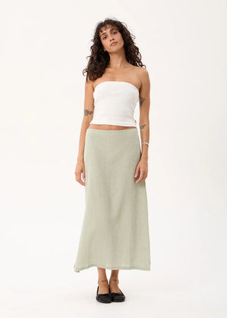 Lark Midi Skirt - Sage Stripe