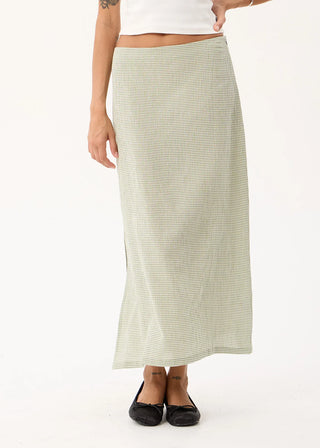 Lark Midi Skirt - Sage Stripe