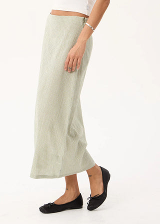Lark Midi Skirt - Sage Stripe