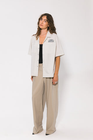 Seersucker Work Shirt - Wheat Stripe