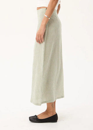 Lark Midi Skirt - Sage Stripe