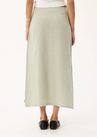 Lark Midi Skirt - Sage Stripe
