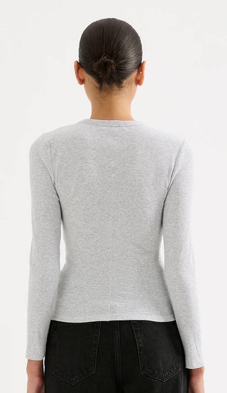 Organic Rib Long Sleeve Tee - Grey Marle
