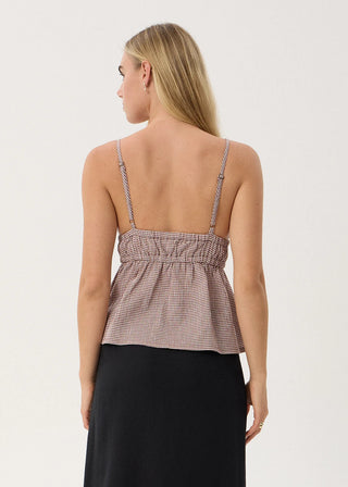 Ana Tie Top - Mahogany Checm