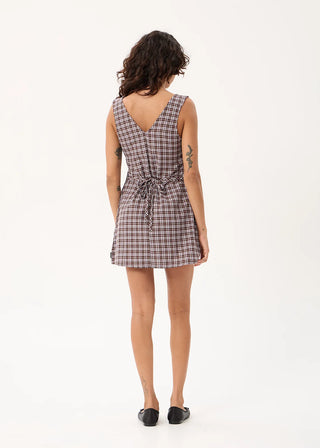 Izzy Mini Dress - Brown/Blue Check