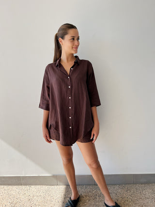 Lounge Linen Longline Shirt - Chico