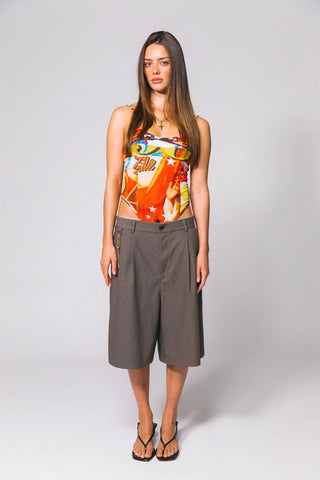 Westwood Pleated Baggy Short - Charcoal