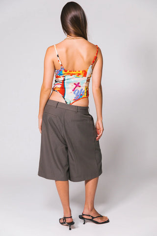 Westwood Pleated Baggy Short - Charcoal