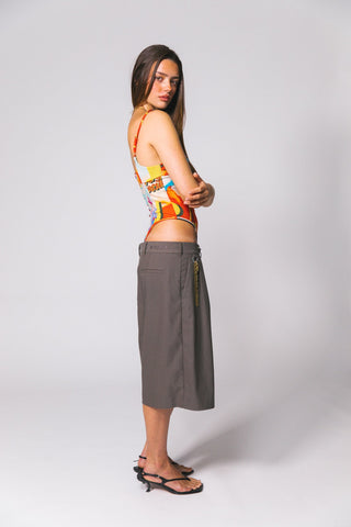 Westwood Pleated Baggy Short - Charcoal